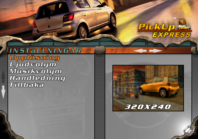 Pickup Express (Windows) screenshot: Video resolutions: 320x240, 640x480, 800x600