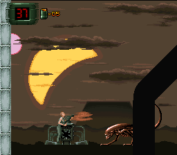 Alien³ (SNES) screenshot: "Mother" Aliens act as stage bosses.