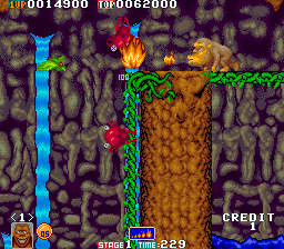 Toki (Arcade) screenshot: Flames