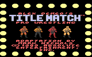 Title Match Pro Wrestling (Atari 7800) screenshot: Title screen