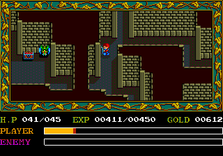 Ys: Book I & II (TurboGrafx CD) screenshot: One of the game's complex dungeons