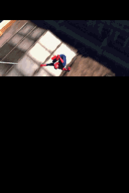 Spider-Man 2 (Nintendo DS) screenshot: Some preliminary web-slinging action.