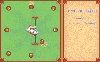 Grand Monster Slam (Amiga) screenshot: Starting the "Revenge of the Befoms" training mode.