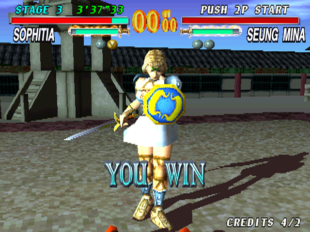 Soul Blade (Arcade) screenshot: Sophitia Wins