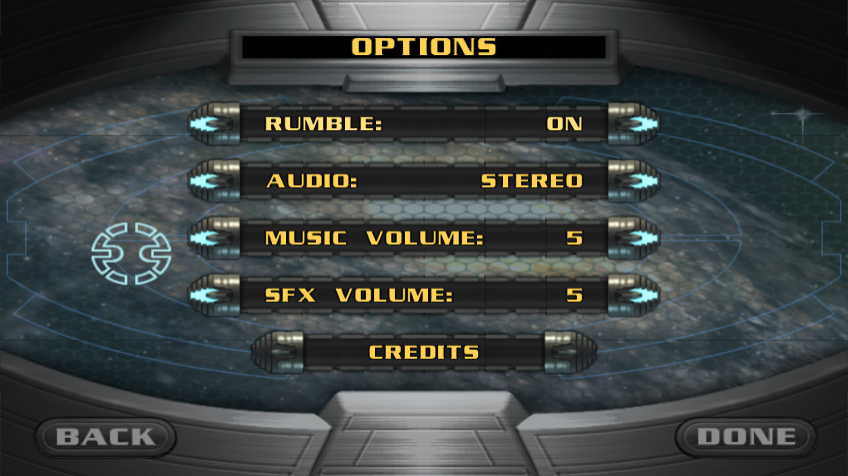 Star Trek: Conquest (Wii) screenshot: Options