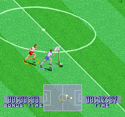 International Superstar Soccer Deluxe (PlayStation) screenshot: Dribble.