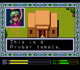 Exile (TurboGrafx CD) screenshot: A Hindu girl greets you in the famed city of Ayodhya. I wonder where the green hair comes from