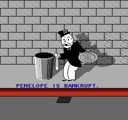 Monopoly (NES) screenshot: A player goes bankrupt.