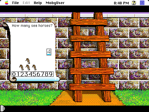 NumberMaze (Macintosh) screenshot: A counting problem (color version)