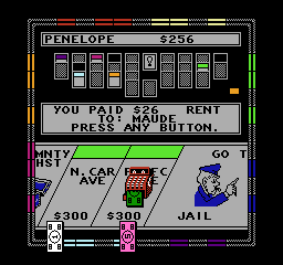 Screenshot of Monopoly (NES, 1991) - MobyGames