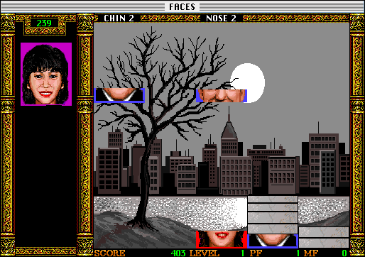 Faces ...tris III (Macintosh) screenshot: Making faces (Color)
