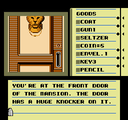 Deja Vu: A Nightmare Comes True!! (NES) screenshot: Estate front door.