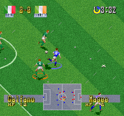 International Superstar Soccer Deluxe (PlayStation) screenshot: Il Divin Codino.