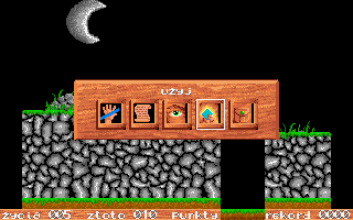 Janosik (DOS) screenshot: In-game menu