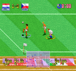 International Superstar Soccer Deluxe (PlayStation) screenshot: Van Wijk (Ruud Gullit).