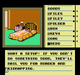 Deja Vu: A Nightmare Comes True!! (NES) screenshot: Bedroom 2.