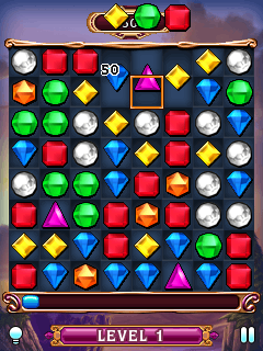 Bejeweled 3 (J2ME) screenshot: Making a match