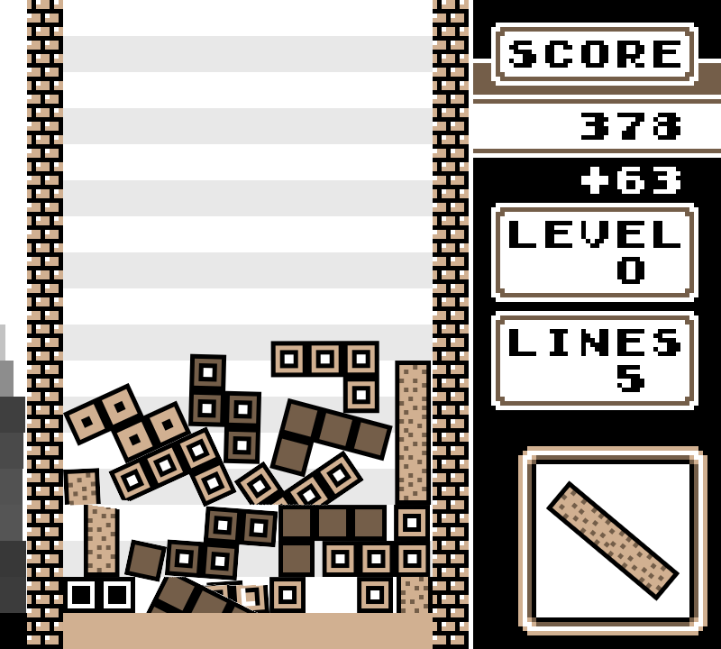 Not Tetris 2 (Windows) screenshot: A row has been cleared