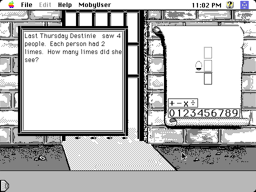 NumberMaze (Macintosh) screenshot: A multiplication problem