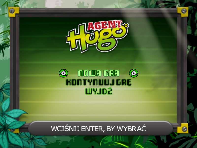 Agent Hugo: Lemoon Twist (Windows) screenshot: Main menu
