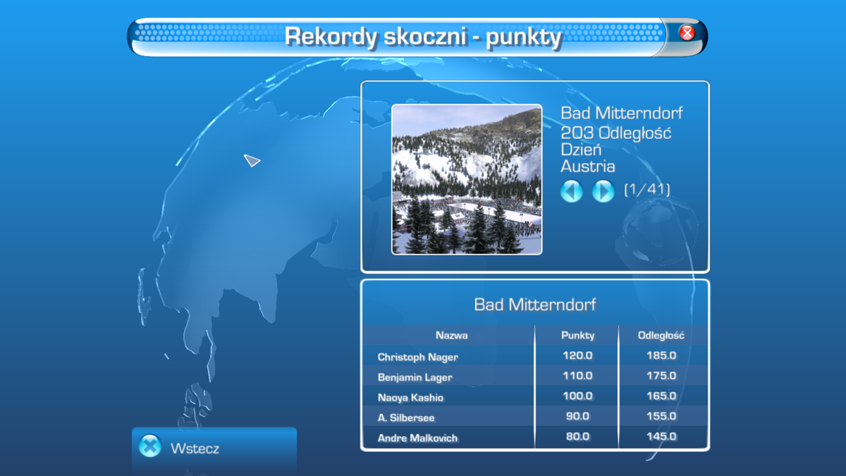 RTL Ski Jumping 2007 (Windows) screenshot: Records