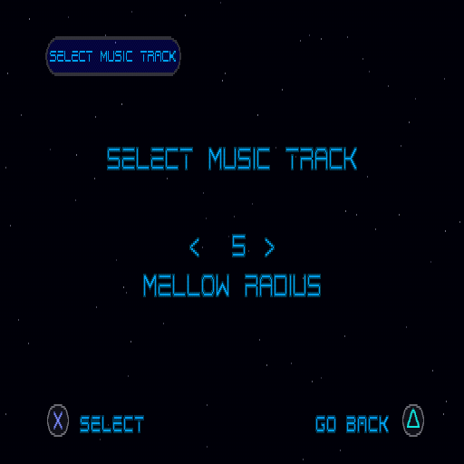 Blast Radius (PlayStation) screenshot: Select Music Track