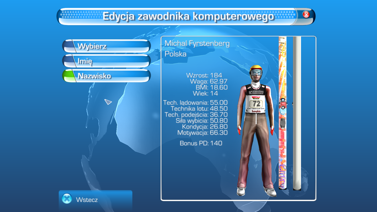 RTL Ski Jumping 2007 (Windows) screenshot: Player edition