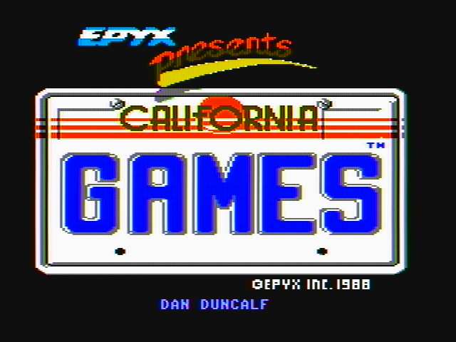 California Games (DOS) screenshot: Title screen (CGA with composite monitor)