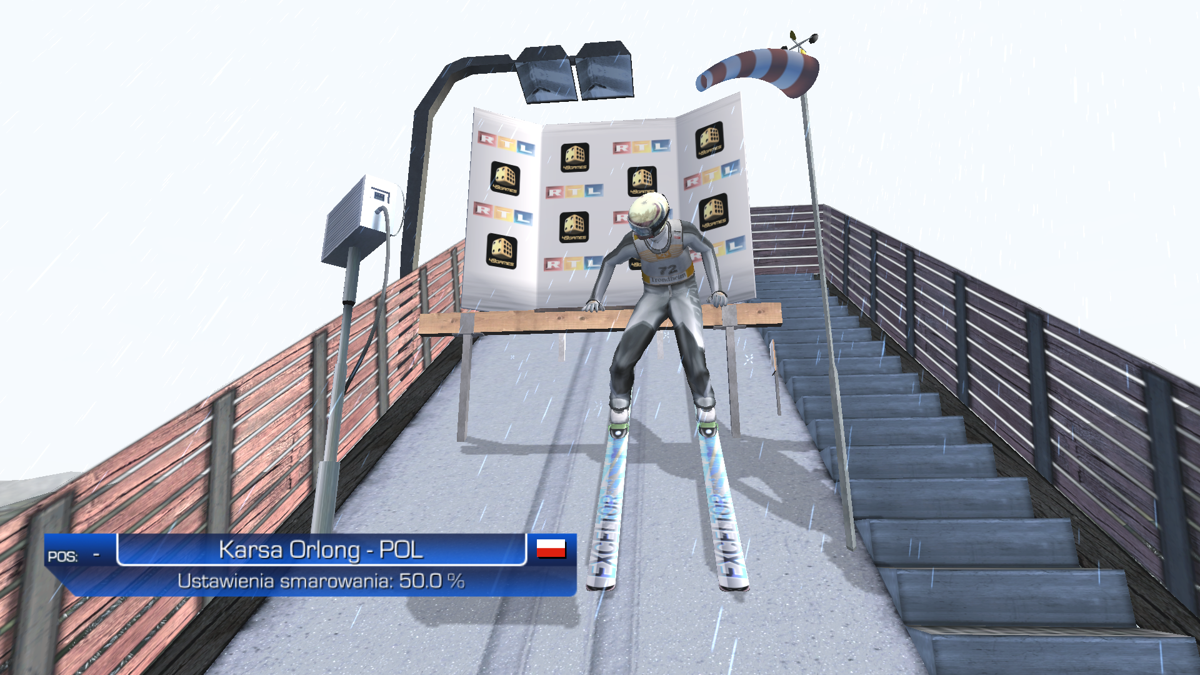 RTL Ski Jumping 2007 (Windows) screenshot: On the beam