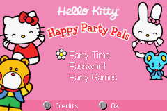 Hello Kitty: Happy Party Pals (Game Boy Advance) screenshot: Main menu