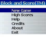 Block and Score Soccer (J2ME) screenshot: Main menu