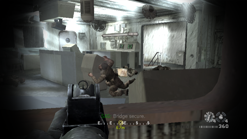 Call of Duty 4: Modern Warfare (Wii) screenshot: Securing the bridge