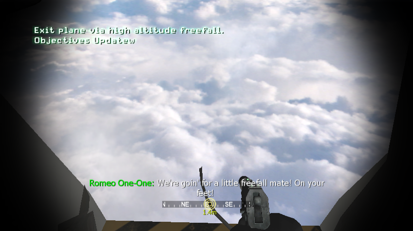 Call of Duty 4: Modern Warfare (Wii) screenshot: Going skydiving