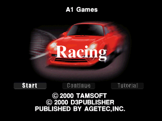 Racing (PlayStation) screenshot: Title screen / Main menu