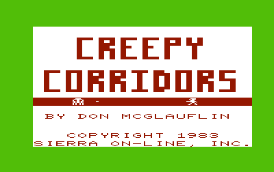 Creepy Corridors (VIC-20) screenshot: Title screen