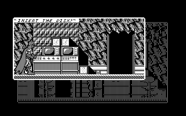 Batman: The Caped Crusader (DOS) screenshot: New locations open up a new panel / Insert The Disk (CGA)