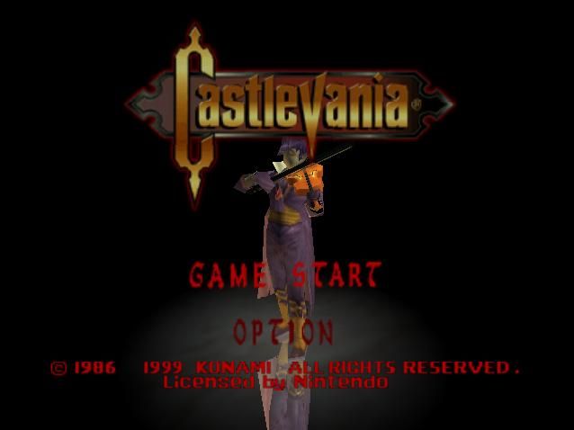 Castlevania (Nintendo 64) screenshot: Start Menu