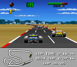 F1: World Championship Edition (SNES) screenshot: During the race
