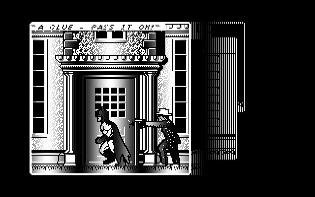 Batman: The Caped Crusader (DOS) screenshot: Gun shot by strange guy (CGA)