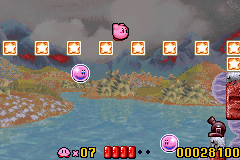 Kirby: Nightmare in Dreamland (Game Boy Advance) screenshot: Walking over the blocks