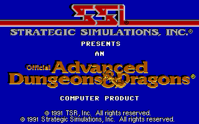 Death Knights of Krynn (DOS) screenshot: Strategic Simulations, Inc. proudly presents...