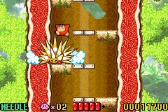 Kirby: Nightmare in Dreamland (Game Boy Advance) screenshot: Kirby make a deadly trap to defeat his foes