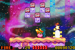 Kirby: Nightmare in Dreamland (Game Boy Advance) screenshot: Look, 5 lives, Kirby is lucky