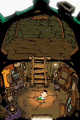 Freshly-Picked Tingle's Rosy Rupeeland (Nintendo DS) screenshot: Lazing around doing nothing at the beginning...
