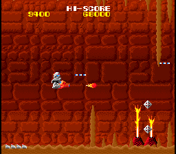 MagMax (Arcade) screenshot: Mini volcanoes