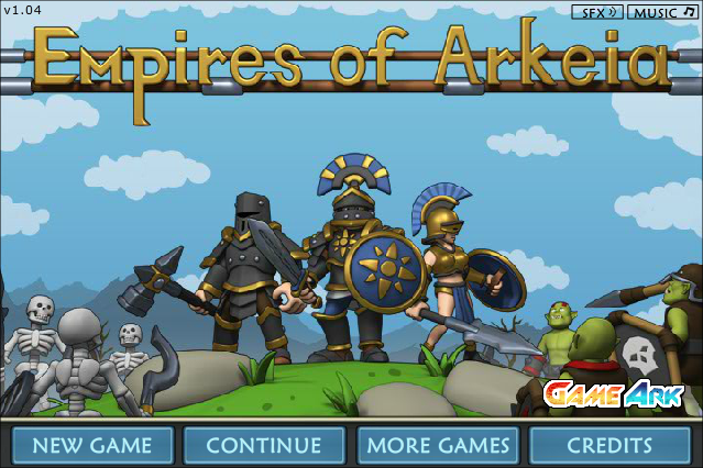 Empires of Arkeia (Browser) screenshot: Title screen