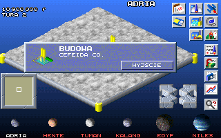 Kosmos (DOS) screenshot: Building has been completed.