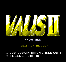 Valis II (TurboGrafx CD) screenshot: Title screen