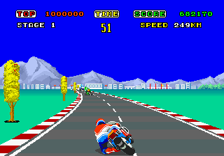 Hang-On (Arcade) screenshot: Race begins