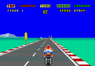Hang-On (Arcade) screenshot: Fast chase